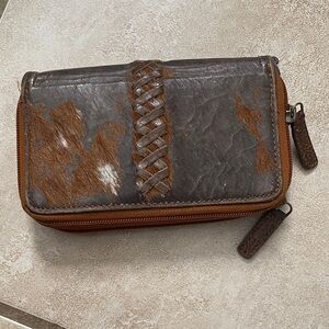 Brown and Tan Leather Wallet